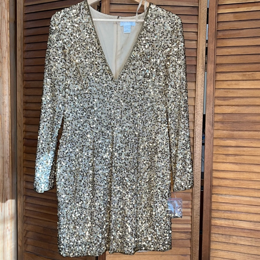 Beautiful Hugo Buscati Long Sleeve Dress with sequins size 10